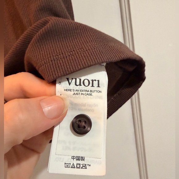 Vuori Pose Cardigan Tank Top Brown Small - Picture 5 of 6